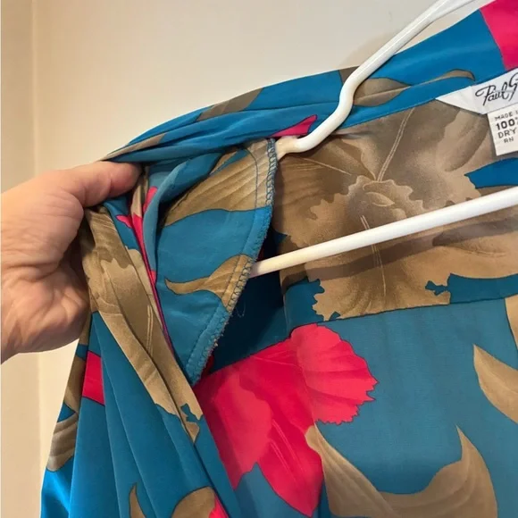 Vintage Paul Stanley 80s Women’s Size 14 Silk Top Floral Retro 90s Butter Mom - Picture 7 of 13